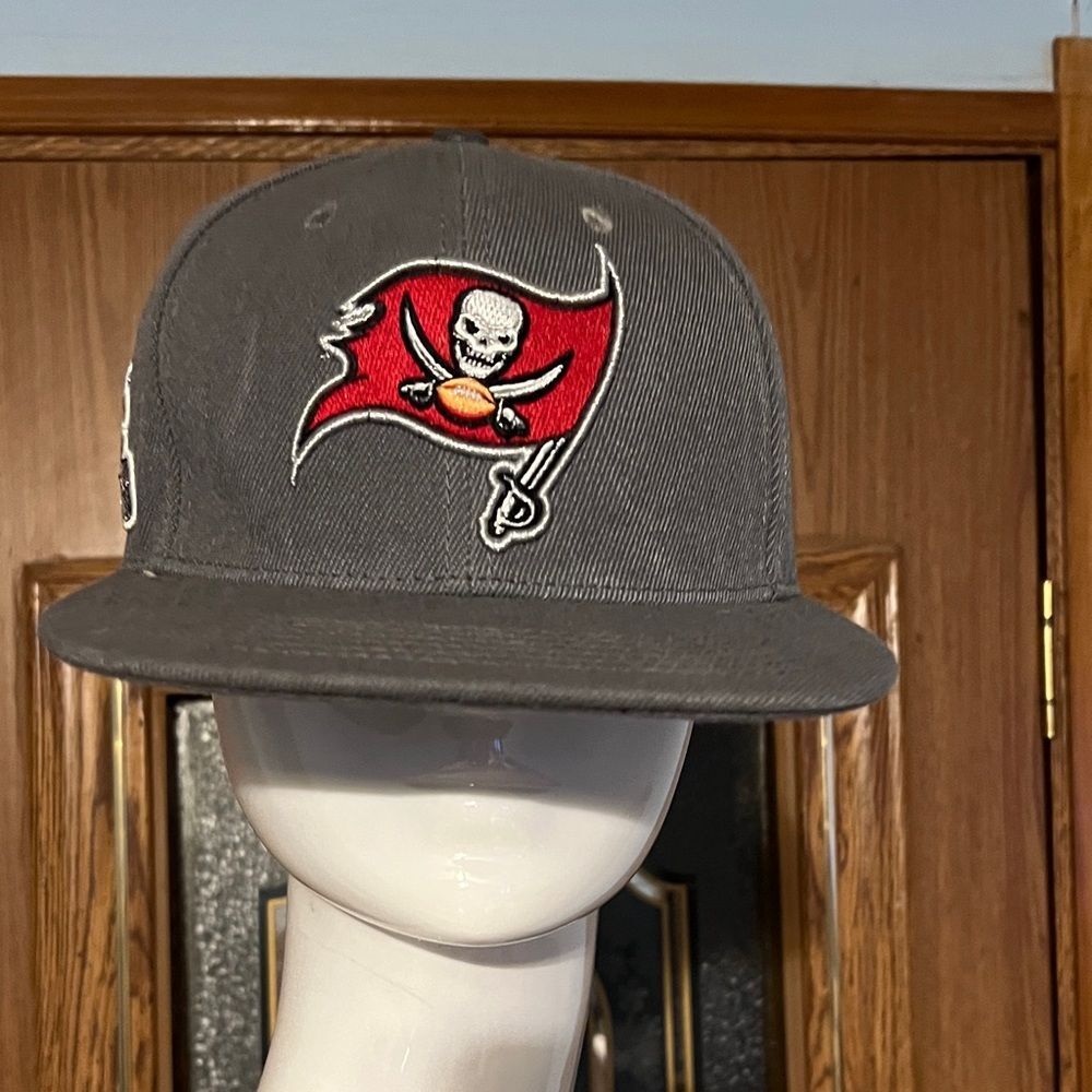 NFL Gray Buccaneers Hat with Red Logo